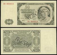 50 złotych 1.07.1948, seria DY 0000016, bez nadr