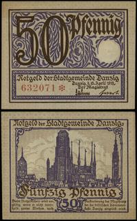 50 fenigów 15.04.1919, numeracja 632071, druk fi