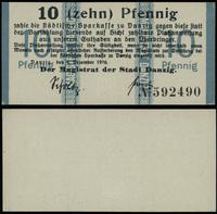 10 fenigów 9.12.1916, numeracja 592490, z suchym