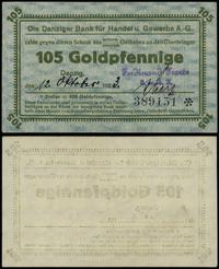 105 goldfenigów 12.10.1923, numeracja 389151*, z