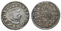 trojak 1586, Ryga, odmiana z małą głową króla, d