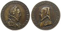 Francja, kopia XIX wieczna medalu Henryk III Walezy i Katarzyna Medycejska