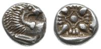 diobol 510-480 p.n.e., Aw: Lew z głową w prawo, 