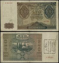 100 złotych 1.08.1941, seria A 8411543, z nadruk