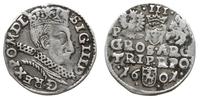 trojak 1601, Poznań, litera P przy Orle, moneta 