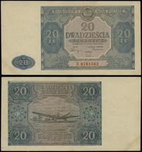20 złotych 15.05.1946, seria D 0761563, druk w k
