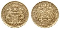 10 marek 1906 J, Hamburg, złoto 3.97 g, wyśmieni
