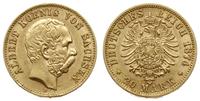 20 marek 1874 E, Drezno, złoto 7.92 g, AKS 162, 