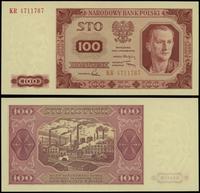 100 złotych 1.07.1948, seria KR 4711787, pięknie