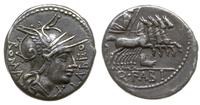 denar 124 pne, Rzym, Aw: Popiersie Romy w hełmie