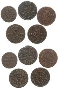 zestaw 4 groszy i półgrosz, grosze 1767, 1768, 1