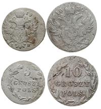 zestaw 2 monet, 10 groszy 1830 KG, 5 groszy 1819
