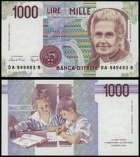 1.000 lirów 3.10.1990, seria DA-R, numeracja 949