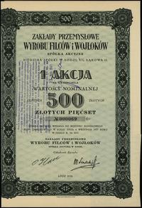 1 akcja na okaziciela na 500 złotych 1938, numer