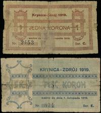 zestaw: 1 x 1 korona, 1 x 5 koron 1919, razem 2 
