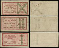 Galicja, zestaw: bon na 10, 20, 50 halerzy, 20.09.1919 - ważny do 31.12.1920