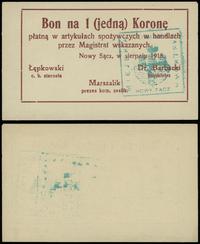 bon na 1 koronę 1918 (sierpień), drobne zagniece