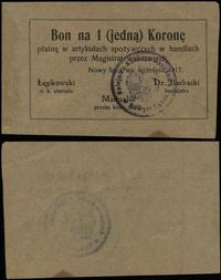 bon na 1 koronę 1917 (wrzesień), zgięty prawy gó