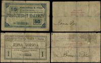 zestaw: 50 halerzy i 1 korona 1919, razem 2 sztu