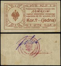 1 korona 1919, na stronie odwrotnej stempel i po