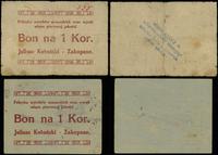 Galicja, zestaw: 2 x bon na 1 koronę, 1919