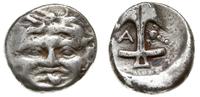 drachma 400-350 p.n.e., Aw: Głowa Gorgony na wpr