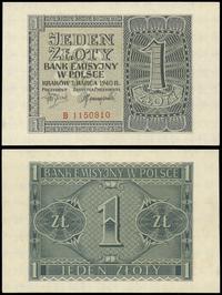 1 złoty 1.03.1940, seria B, numeracja 1150810, p