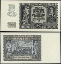 20 złotych  1.03.1940, druk kompletny, ale bez o