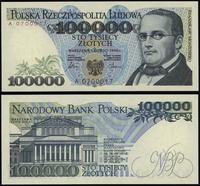 100.000 złotych  1.02.1990, seria A, numeracja 0