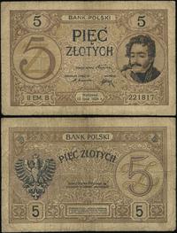 5 złotych  15.07.1924, seria II EM. B, numeracja