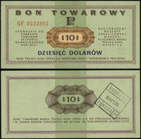 bon na 10 dolarów 1.10.1969, seria GF, numeracja