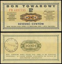 bon na 10 centów 1.07.1969, seria FB, numeracja 
