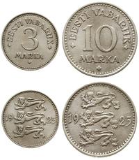 Estonia, zestaw: 10 marek i 3 marki, 1925