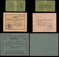 Wielkopolska, zestaw bonów: 1 marka 1914, 5 fenigów 1917, 20 marek 1918