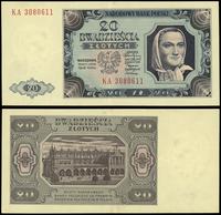 20 złotych 1.07.1948, seria KA, numeracja 308061