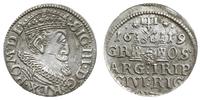 trojak 1619, Ryga, głowa króla średniej wielkośc