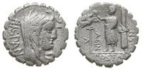 denar serratus 81 pne, Rzym, Aw: Głowa Hiszpanii