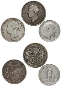 Wielka Brytania, zestaw: 2 x 1/2 korony (1825, 1877) oraz floren (1906)
