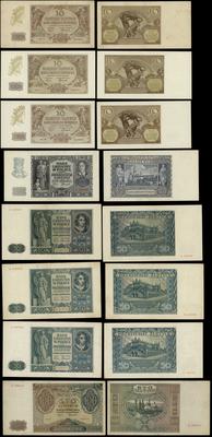 zestaw 8 banknotów 1.03.1940, 1.08.1941, 10 zł 1