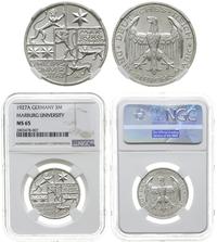 3 marki 1927 A, Berlin, Marburg, moneta w pudełk