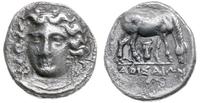 drachma 400-344 pne, Larisa, Aw: Głowa nimfy Lar