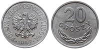 20 groszy 1957, Warszawa, duże cyfry daty, alumi