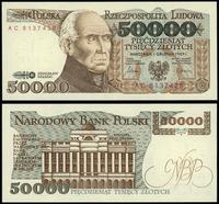 50.000 złotych 1.12.1989, seria AC 8137428, idea