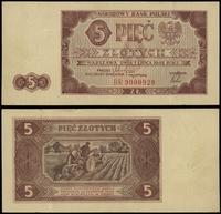 5 złotych 1.07.1948, seria BR, numeracja 9000929
