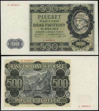 500 złotych 1.03.1940, seria B, numeracja 090881