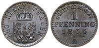 1 fenig 1866/A, Berlin, patyna, piękny, AKS 108