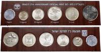zestaw monet z rocznika 1975 o nominałach: 1, 5,