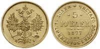 5 rubli  1877/HI, Petersburg, złoto 6.55 g, Fr. 
