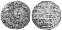 trojak 1590, Ryga, małe popiersie króla, lekko n