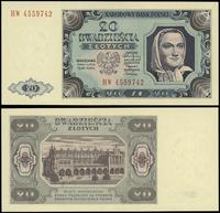 20 złotych  1.07.1948, seria HW, numeracja 45597